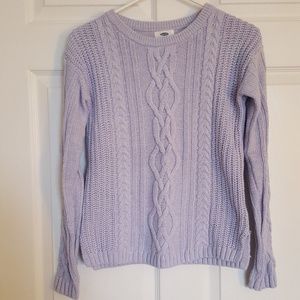 Lavender cable knit sweater